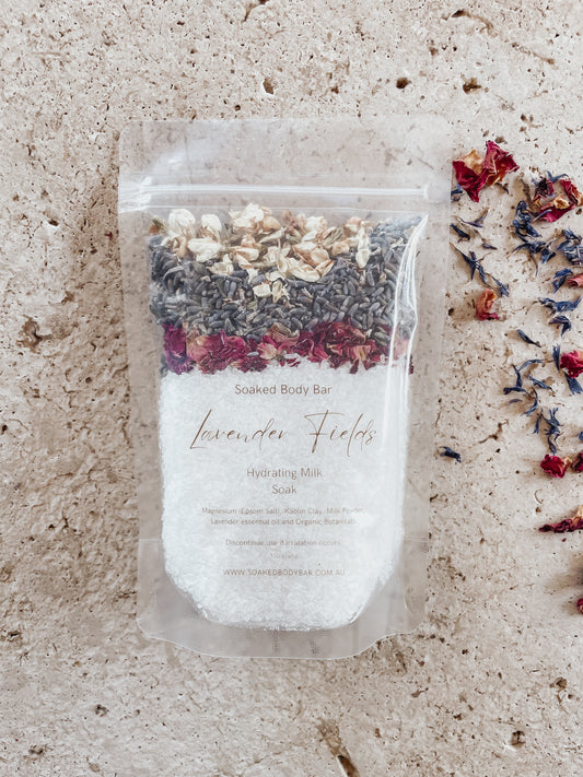 Lavender Fields Milk Soaks 150g